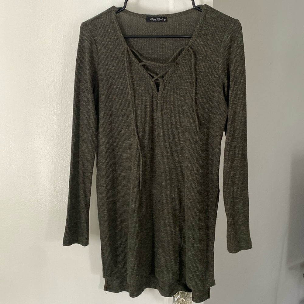 Dark green tunic sweater